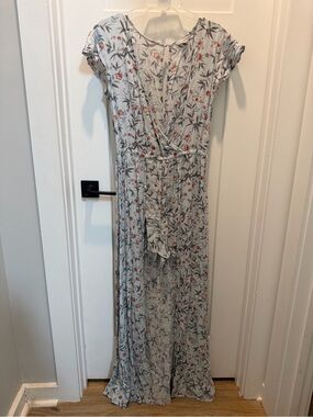 American Eagle Outfitters Light Blue Floral Maxi Romper dress